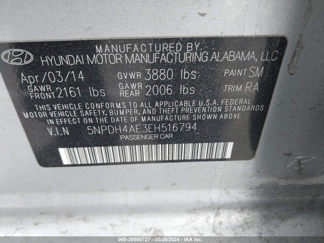 Hyundai ELANTRA SE 2014 5NPDH4AE3EH516794 Image 9