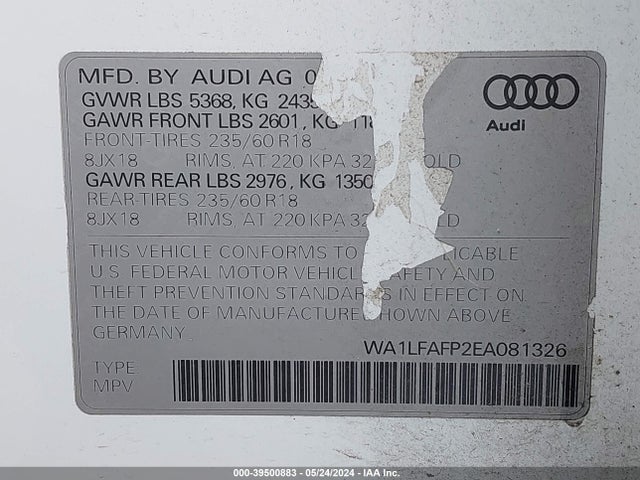 Audi Q5 2.0t Premium 2014 WA1LFAFP2EA081326 Image 9
