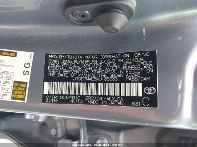 Toyota COROLLA LE 2021 JTDEPMAE5MJ135333 Image 9