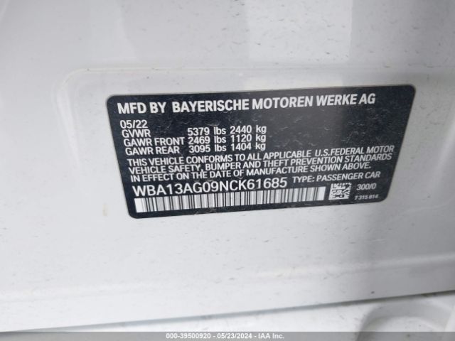 WBA13AG09NCK61685 BMW 530e