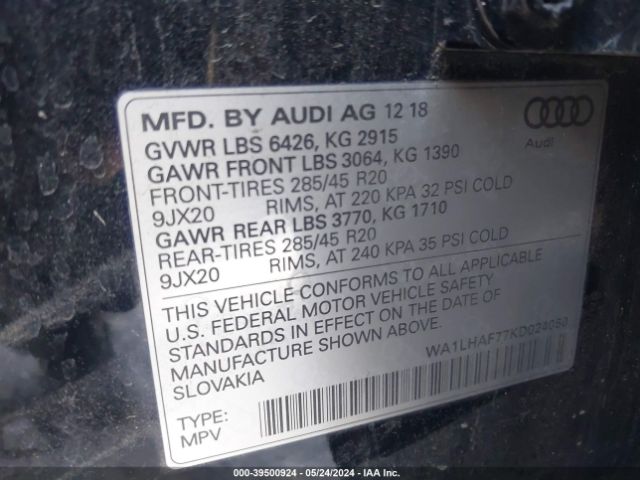 WA1LHAF77KD024060 Audi Q7 45 Premium
