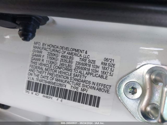 7FART6H86ME028974 Honda Cr-v Hybrid Ex-l