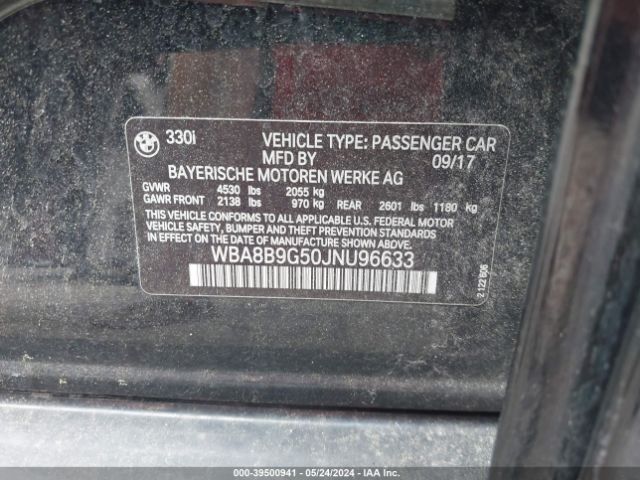 WBA8B9G50JNU96633 BMW 330I