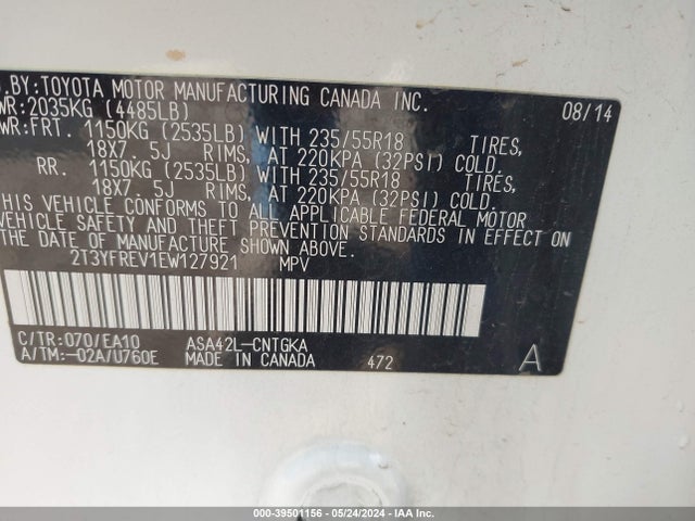 Toyota Rav4 Limited 2014 2T3YFREV1EW127921 Image 9