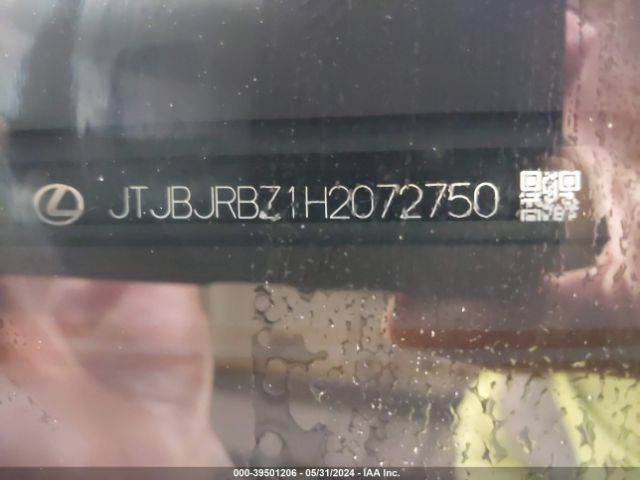 JTJBJRBZ1H2072750 Lexus NX 300H