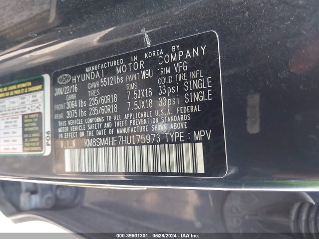 Hyundai Santa Fe Se 2017 KM8SM4HF7HU175973 Image 9