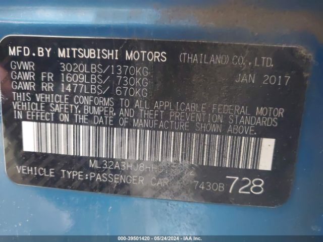ML32A3HJ8HH019772 Mitsubishi MIRAGE ES