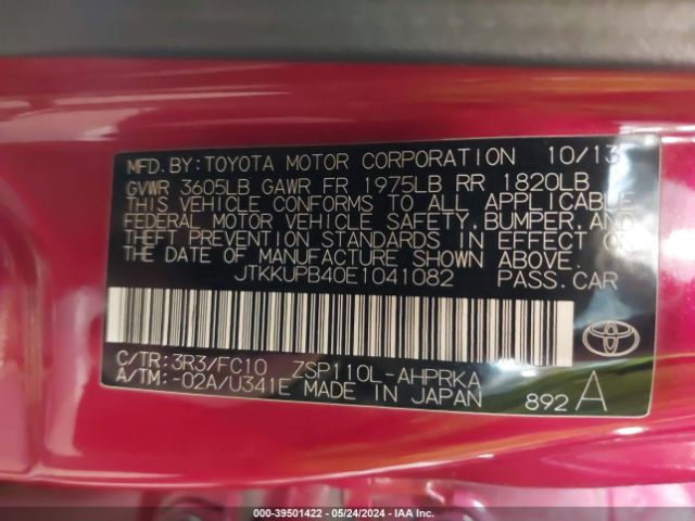 JTKKUPB40E1041082 Scion XD