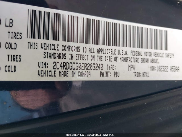 Dodge Grand Caravan Sxt 2014 2C4RDGCG0ER203240 Image 9