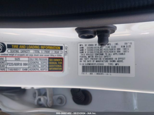 5J6RM3H93FL025959 Honda Cr-v Touring