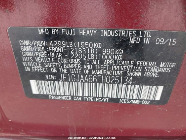 JF1GJAA66FH025134 Subaru Impreza 2.0i