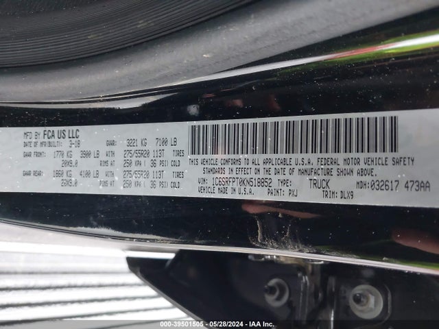 RAM 1500 Limited  4x4 6'4 Box 2019 1C6SRFPT0KN518852 Image 9