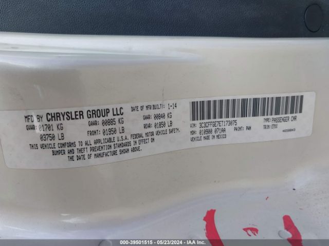 3C3CFFGE7ET173075 Fiat 500E BATTERY ELECTRIC