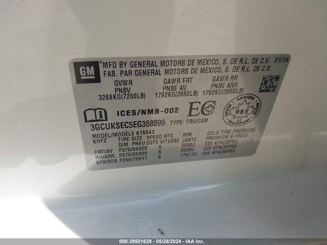 Chevrolet Silverado 1500 1lz/2lz 2014 3GCUKSEC5EG358899 Image 9