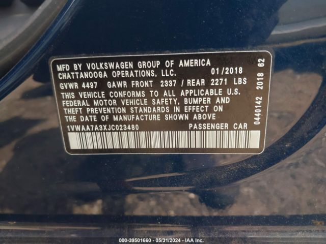 1VWAA7A3XJC023480 Volkswagen Passat 2.0t R-line/2.0t S