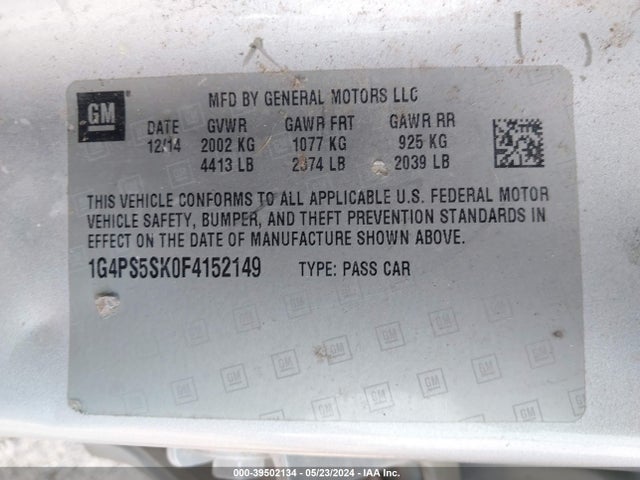 1G4PS5SK0F4152149 Buick Verano Leather Group