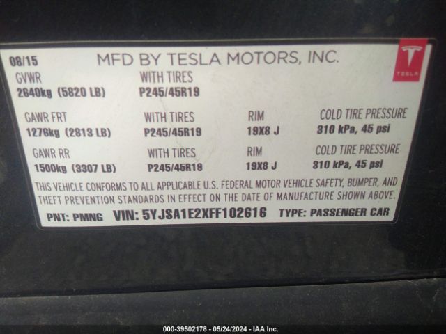 5YJSA1E2XFF102616 Tesla Model S 70d/85d/p85d