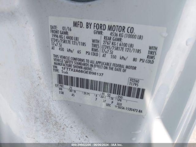 1FT7X2A68GEB98137 Ford F-250 Xl