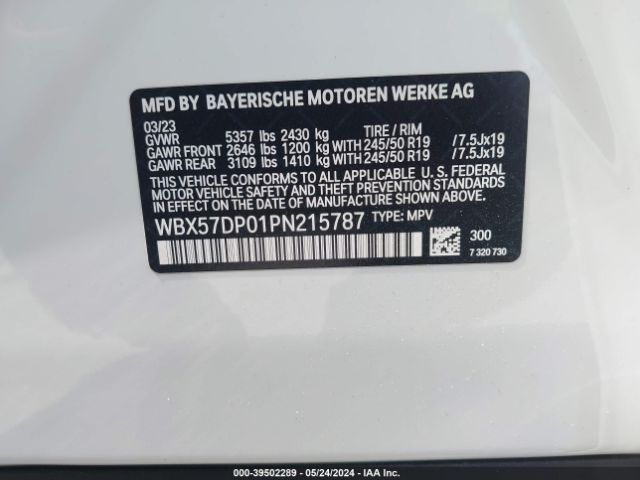 WBX57DP01PN215787 BMW X3 Xdrive30i