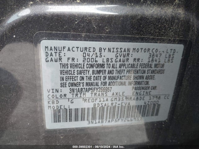 Nissan SENTRA SR 2015 3N1AB7AP5FY266957 Image 9