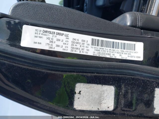 1C4RDJDG3EC443662 Dodge DURANGO LIMITED