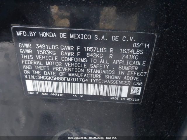3HGGK5H88FM701764 Honda Fit Ex/ex-l