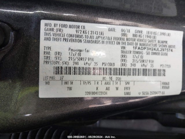 Ford FOCUS SEL 2018 1FADP3H24JL297574 Image 9