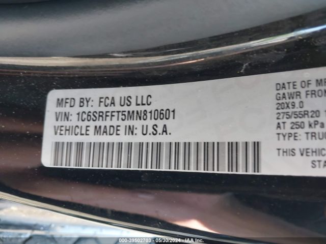 1C6SRFFT5MN810601 RAM 1500 Big Horn  4x4 5'7 Box