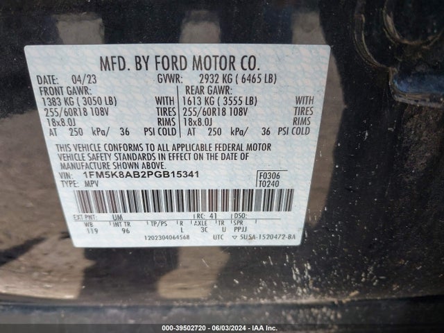 Ford Police Interceptor Utility 2023 1FM5K8AB2PGB15341 Image 9