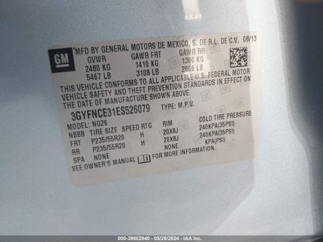 3GYFNCE31ES526079 Cadillac Srx Performance Collection