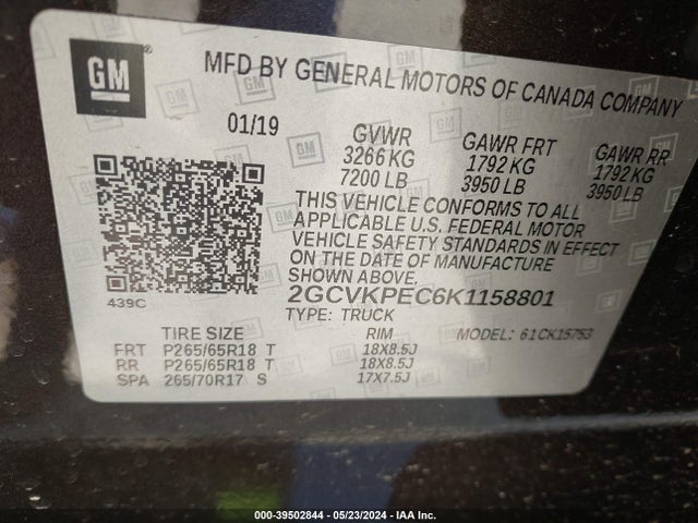Chevrolet Silverado 1500 Ld Lt 2019 2GCVKPEC6K1158801 Image 9