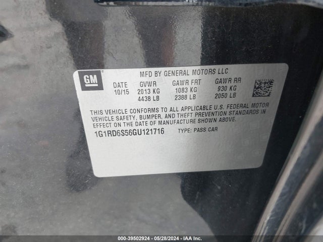 Chevrolet Volt Premier 2016 1G1RD6S56GU121716 Image 9