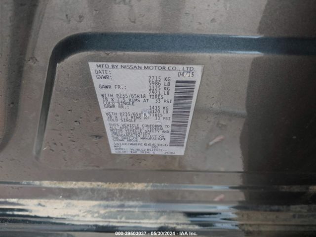 5N1AR2MM8FC666366 Nissan Pathfinder Sl