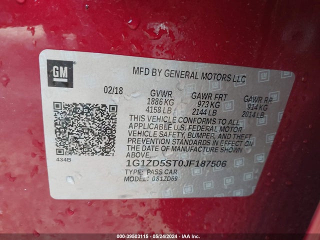 Chevrolet MALIBU LT 2018 1G1ZD5ST0JF187506 Image 9