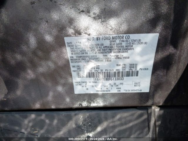 1FAHP2E80FG133033 Ford TAURUS SEL