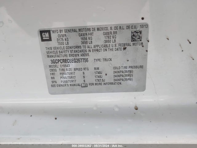 Chevrolet Silverado 1500 1lt 2014 3GCPCREC6EG267756 Image 9