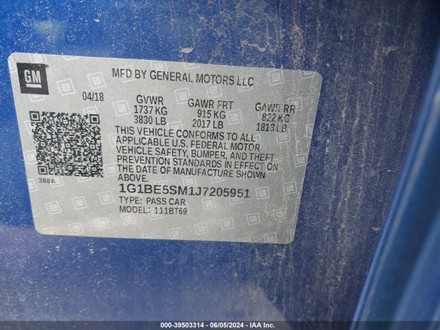 Chevrolet Cruze Lt Auto 2018 1G1BE5SM1J7205951 Image 9