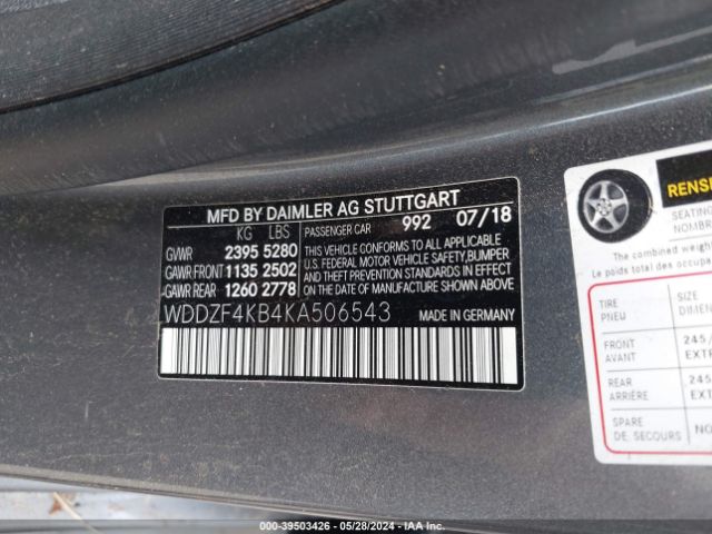 WDDZF4KB4KA506543 Mercedes-Benz E 300 4matic