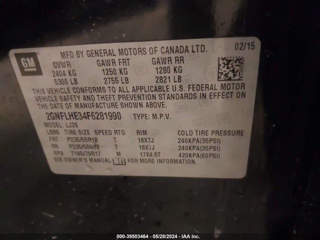 Chevrolet Equinox Ltz 2015 2GNFLHE34F6281990 Image 9