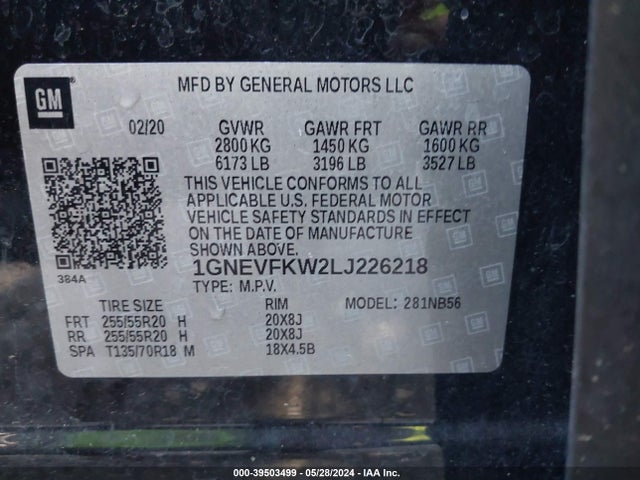 Chevrolet Traverse Awd Ls 2020 1GNEVFKW2LJ226218 Image 9