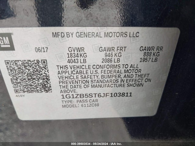 Chevrolet Malibu 1ls 2018 1G1ZB5ST6JF103811 Image 9