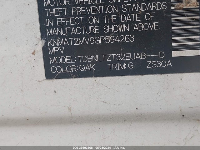 Nissan ROGUE SV 2016 KNMAT2MV9GP594263 Image 9