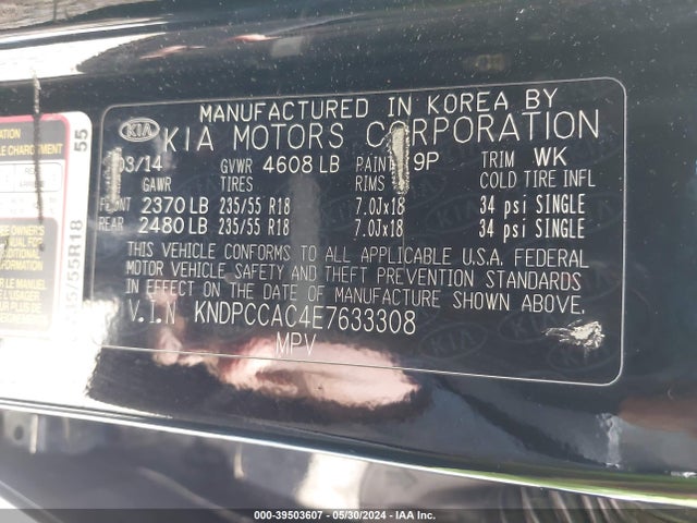 KIA Sportage Ex 2014 KNDPCCAC4E7633308 Image 9