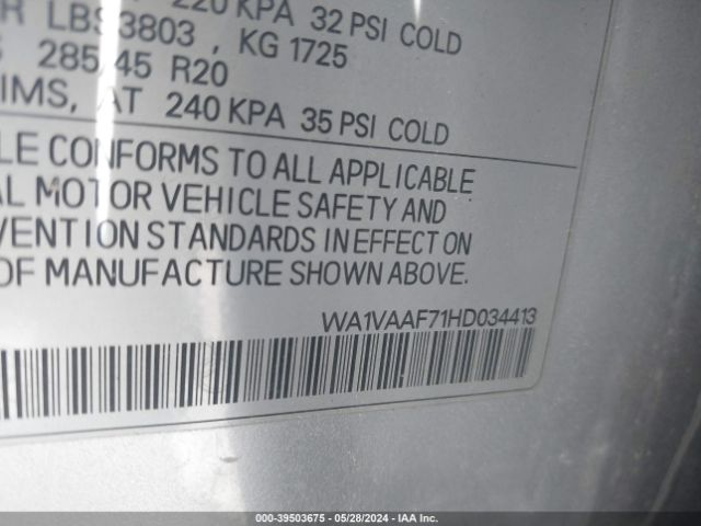 WA1VAAF71HD034413 Audi Q7 3.0t Premium