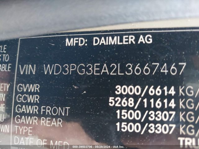 WD3PG3EA2L3667467 Mercedes-Benz Metris