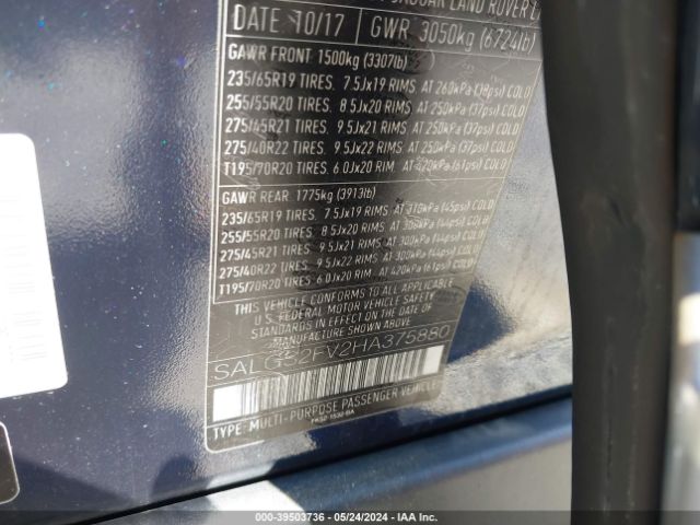 SALGS2FV2HA375880 Land Rover Range Rover 3.0l V6 Supercharged Hse