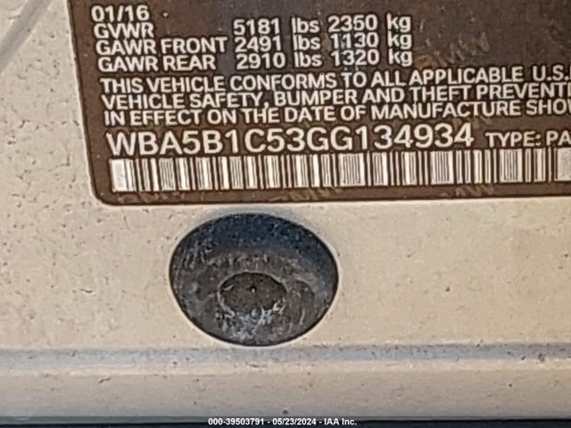 WBA5B1C53GG134934 BMW 535i