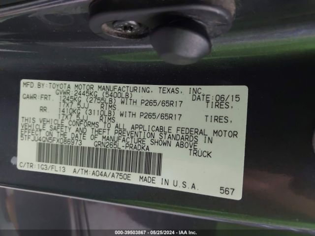 5TFJU4GN5FX086973 Toyota Tacoma Prerunner V6