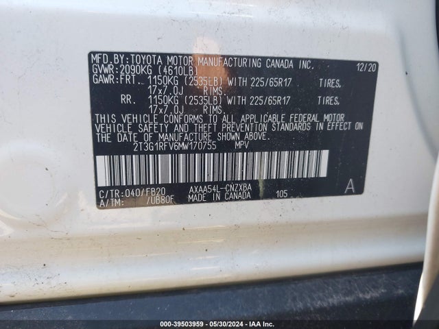 Toyota RAV4 LE 2021 2T3G1RFV6MW170755 Image 9