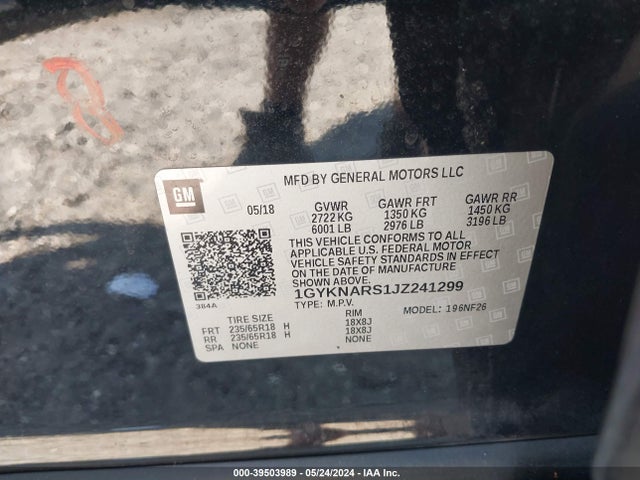 2018 CADILLAC XT5 1GYKNARS1JZ241299 Photo 8